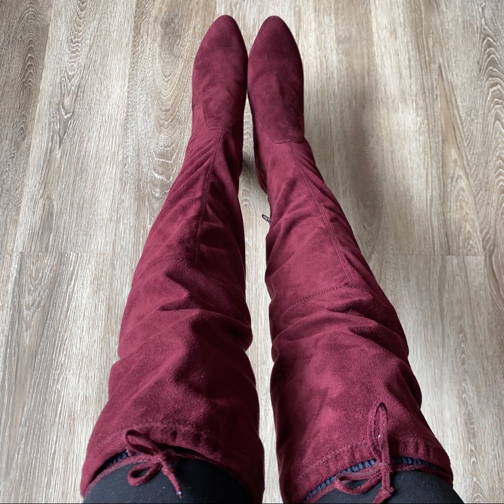 Velvet Knee High Boots Gem